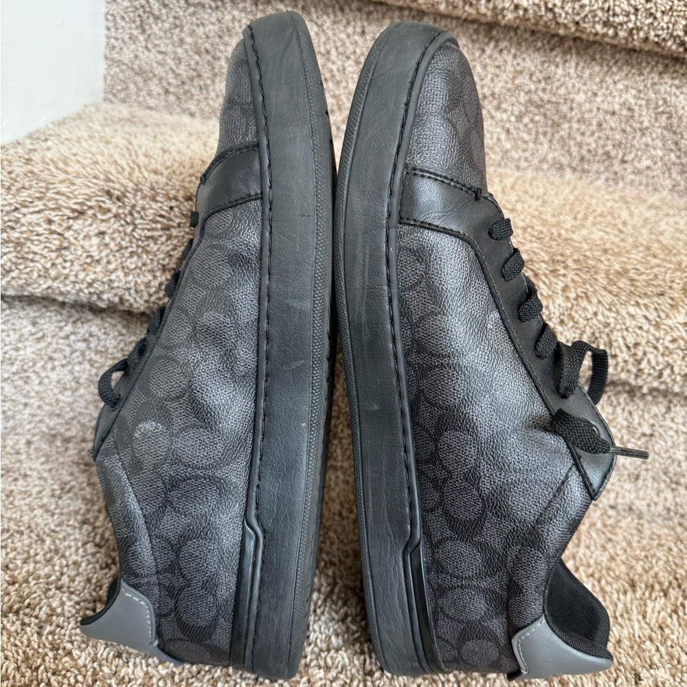 Coach CG999 Men's Black Patterned Monogram Leather Sneakers - Picture 6 of 16